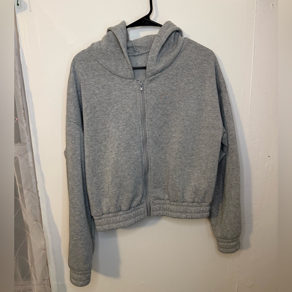 SHEIN Gray Zip-Up Hoodie & Jogger Set